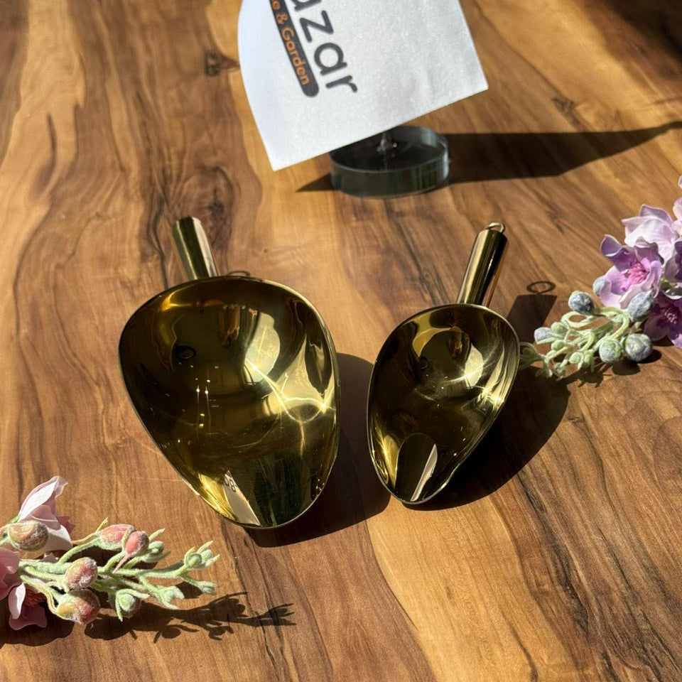 Multi Purpose Golden Metal Scoop