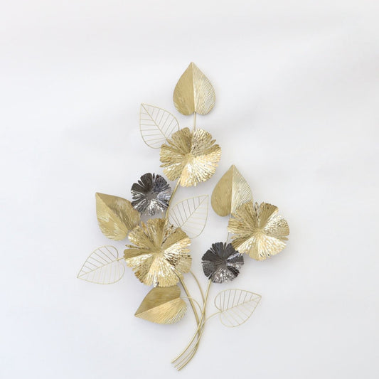Metal Leaf & Flower Wall Decoration