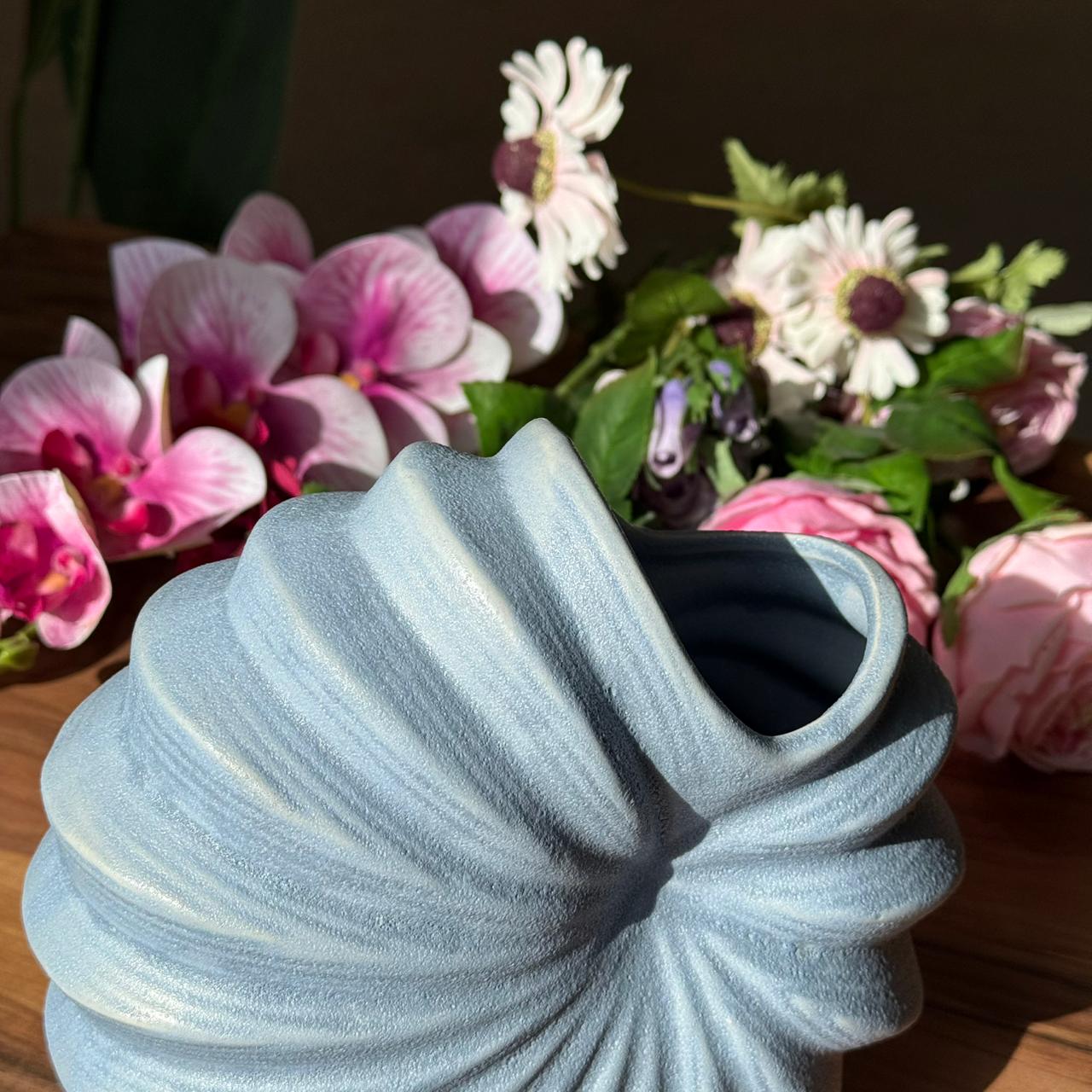Ocean Wave Textured Vase