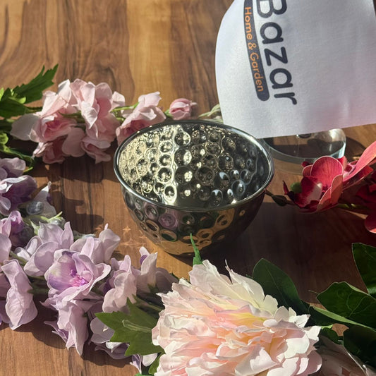 3 Sized - Silver Aura Hammered Bowl