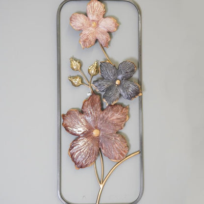 Metal Brown Flower Wall Decoration