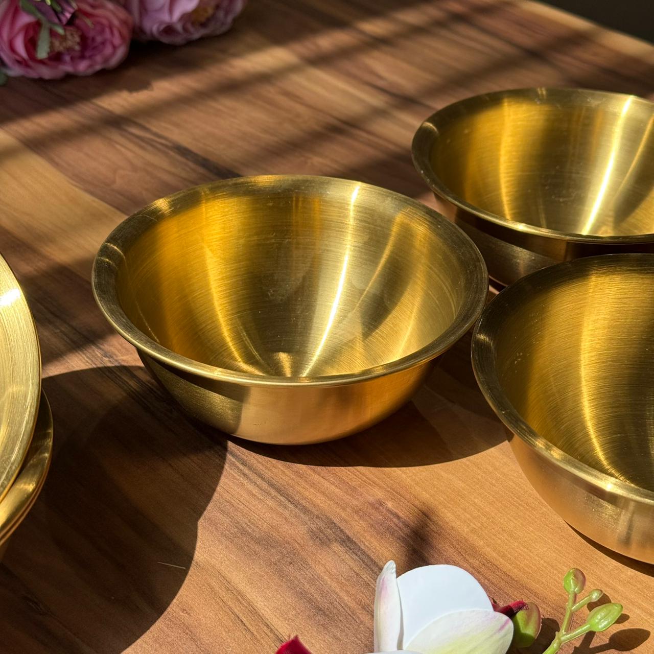 Gold Stainless Steel Dessert Serving Bowls