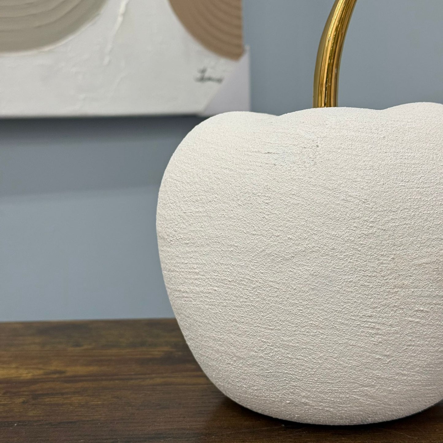 Modern Apple-Shape Decorative Table Ornament with Gold Stem