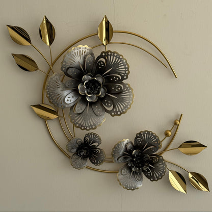 Floral Metal Round Wall Decoration