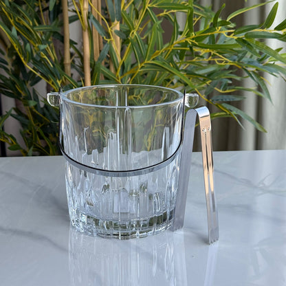 سەتڵی سەهۆڵی شووشەیی  بە دەستە و هەڵگری کانزایی