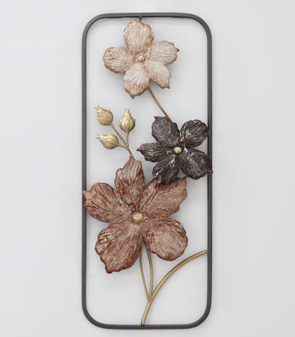 Metal Brown Flower Wall Decoration
