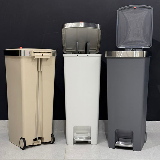 Slim Pedal Waste Bin With Wheels