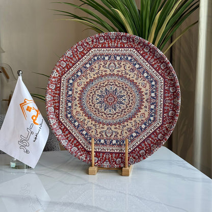 2-Sized Royal Pattern Round Serving Tray