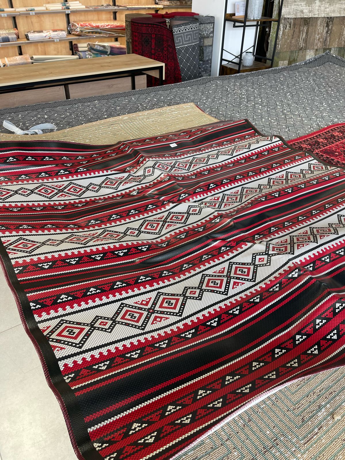 165x165 Leather Texture Outdoor Trip Rug