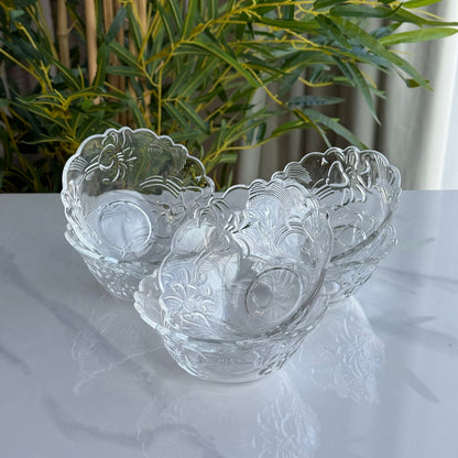 Blush Bloom Glass Dessert Bowl Set