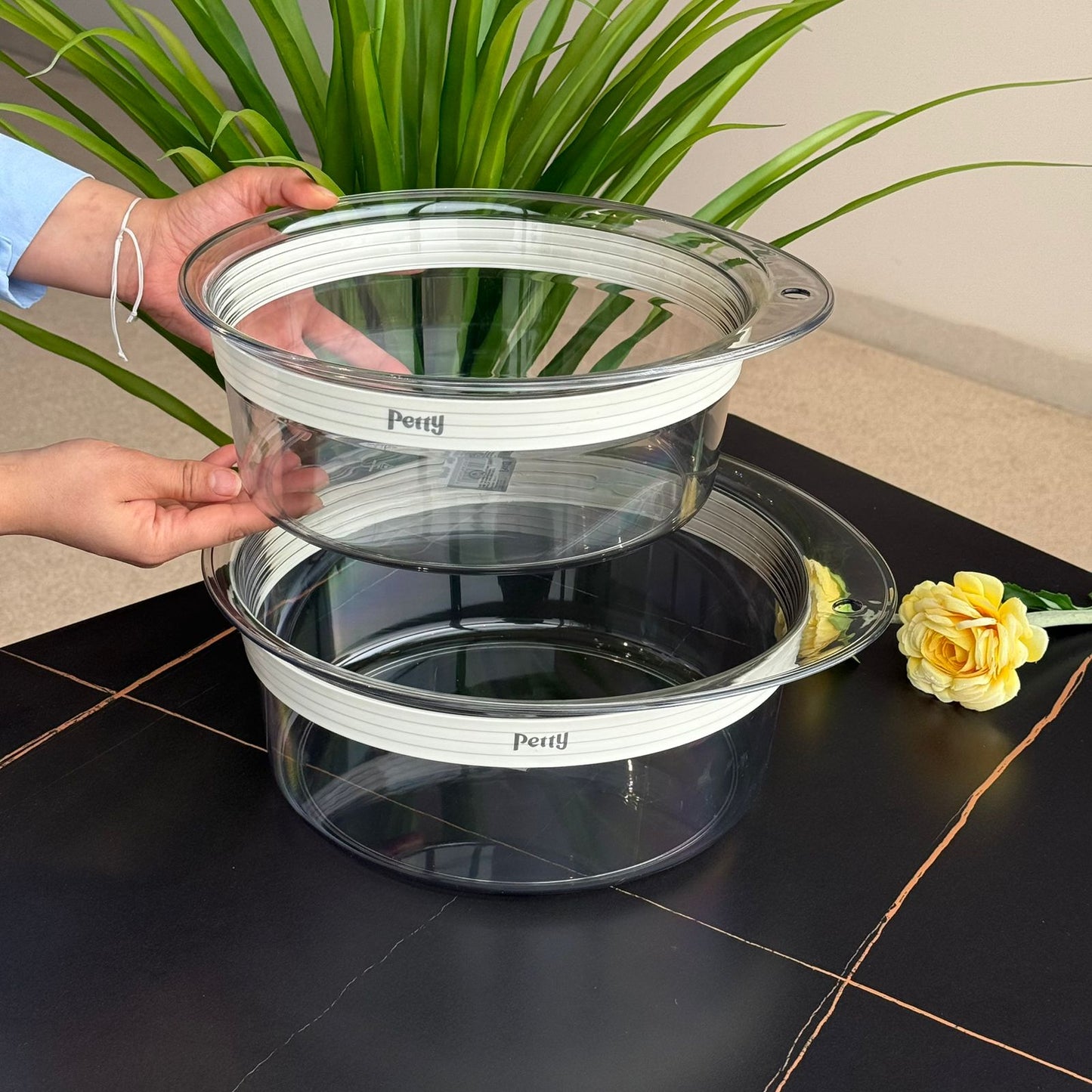 Clear Round Acrylic Food Storage Container