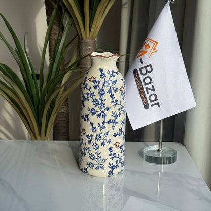 Blue & Brown Floral Ceramic Vase Collection