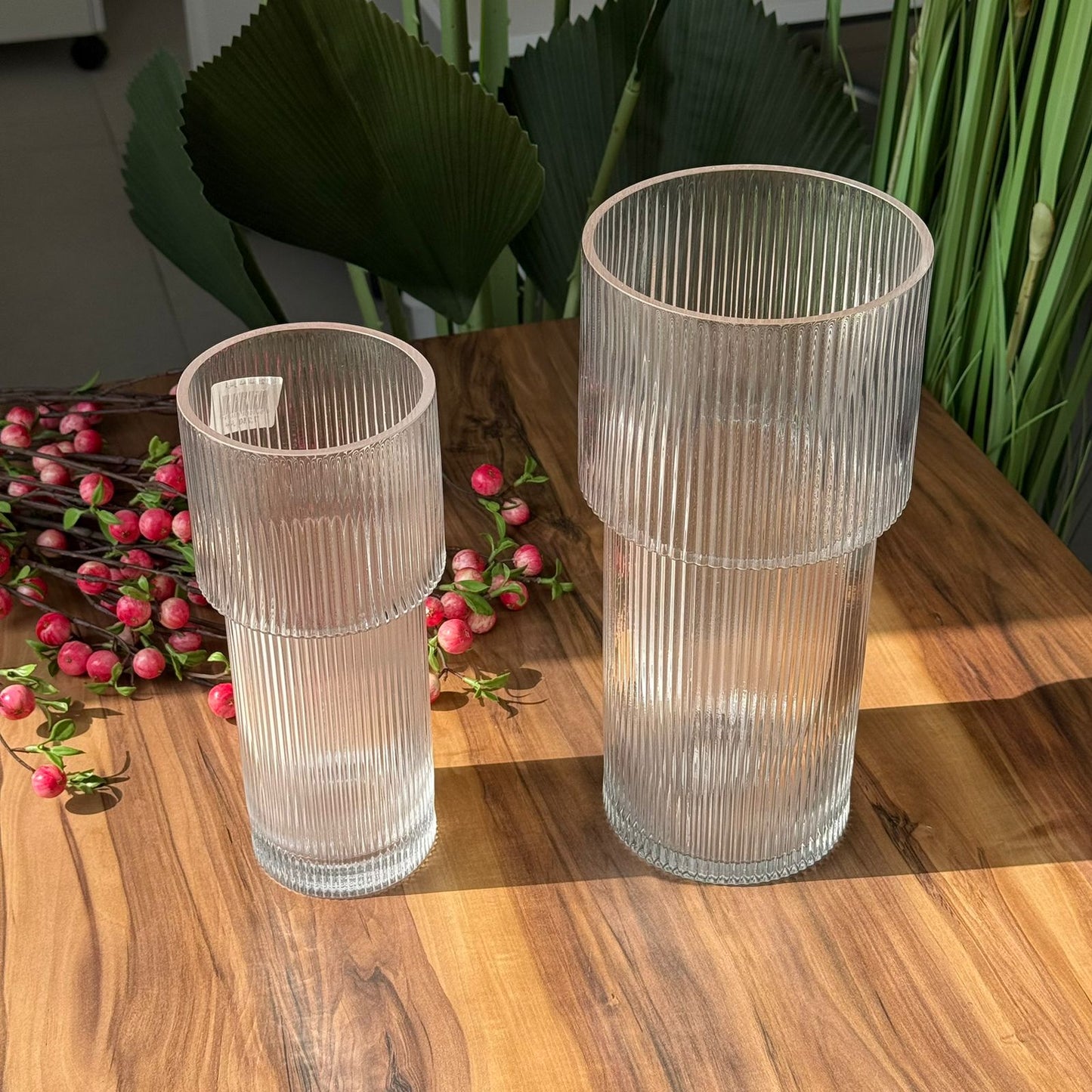 Modern Crest Clear Glass Vases