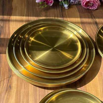 Multi-Purpose Gold Stainless Steel Plates & Trays