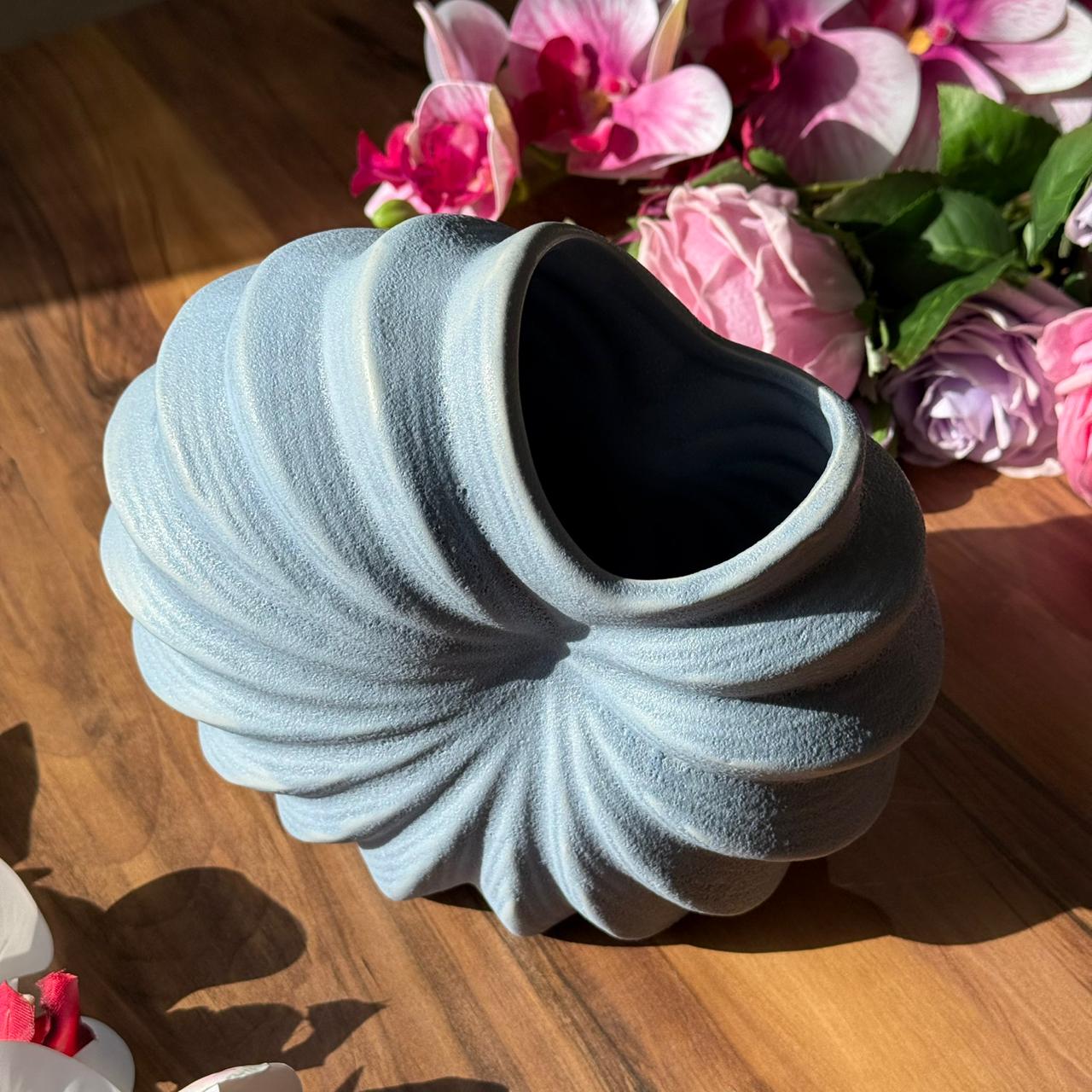 Ocean Wave Textured Vase