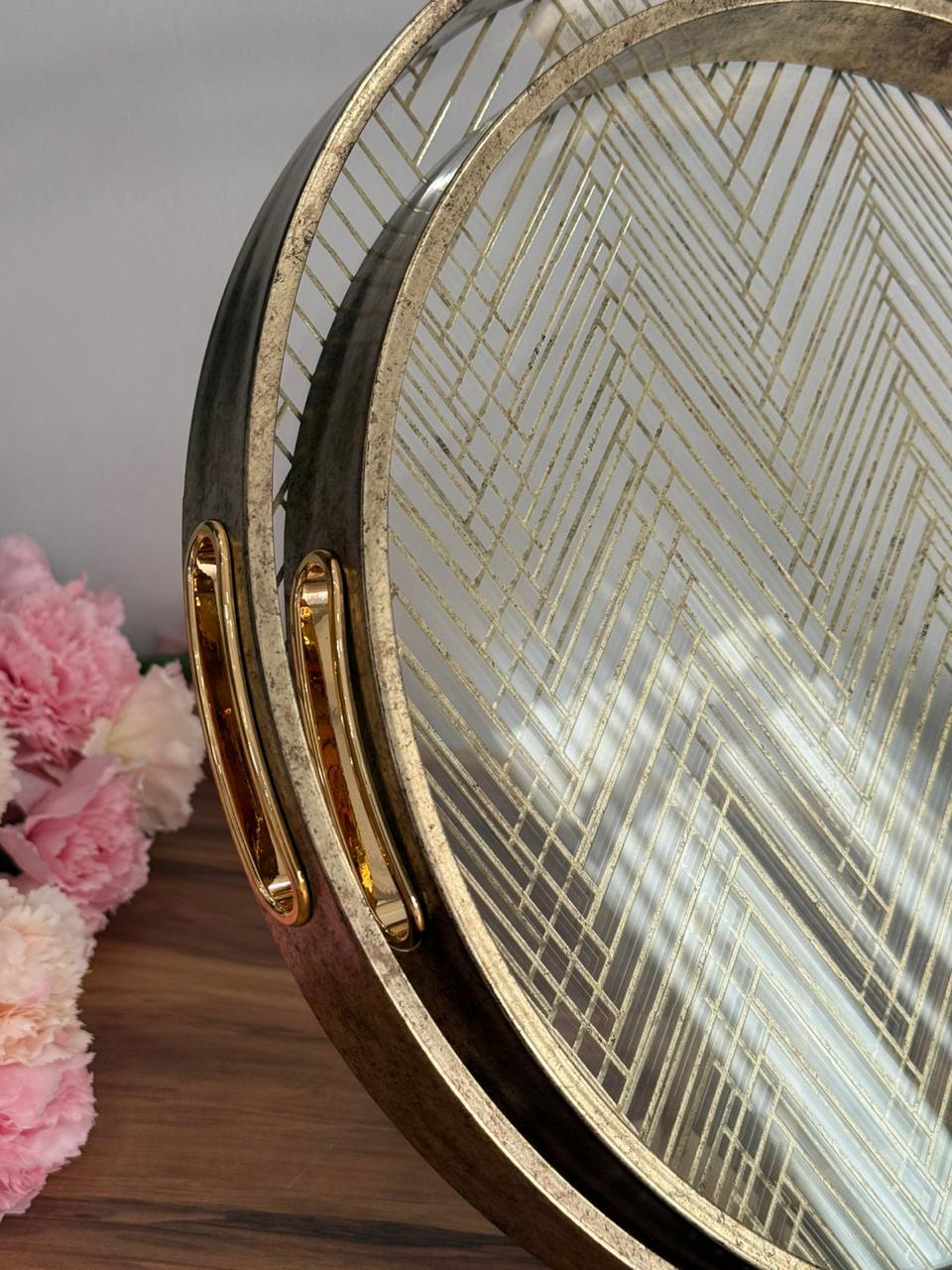 Elegant Golden Serving Trays