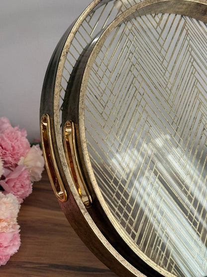 Elegant Golden Serving Trays