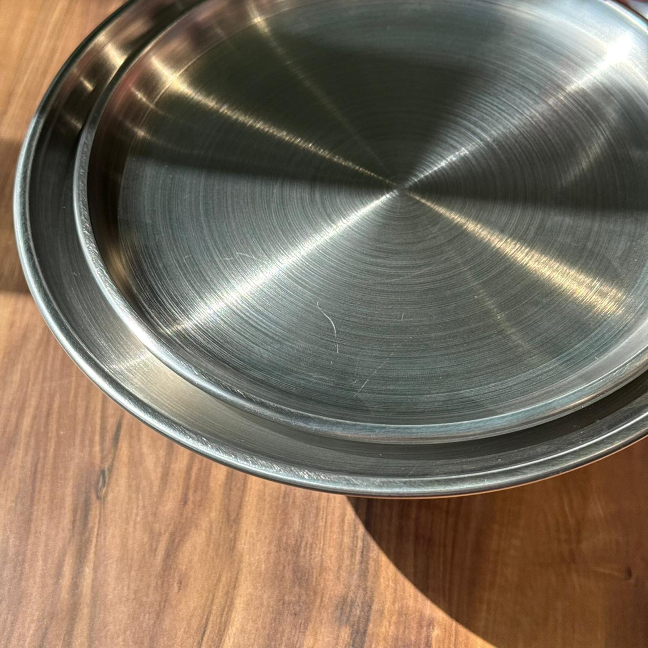 Multi-Purpose -Silver- Stainless Steel Plates Trays