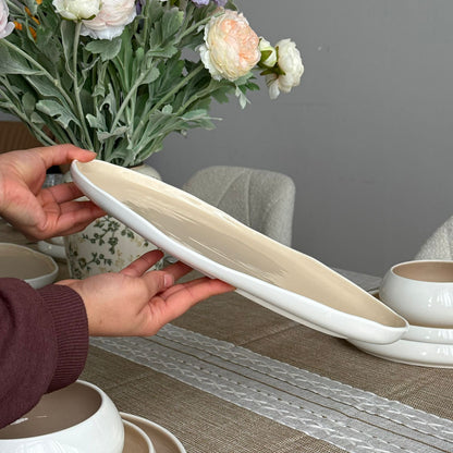 Modern Two-Tone Ceramic Dinnerware Set