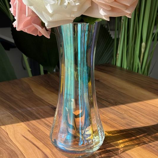 Iridescent Bloom Glass Vase
