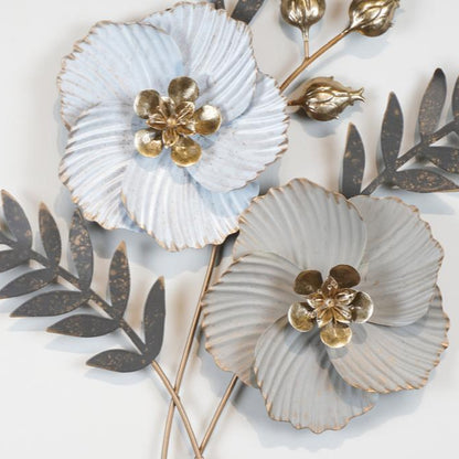 Metal Flower With Frame Wall Decor