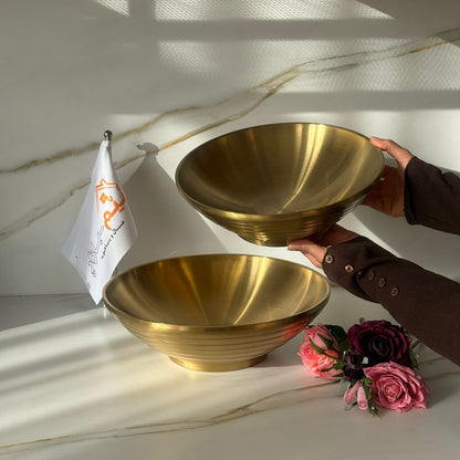 2 Sized - Elegant Stainless Steel Serving Bowl
