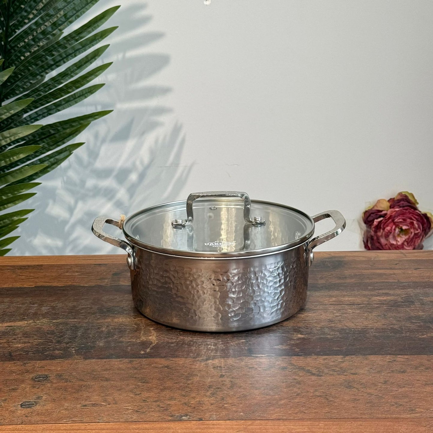 Luxury Hammered Stainless Steel Cookware Set with Frying Pan