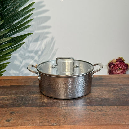 Luxury Hammered Stainless Steel Cookware Set with Frying Pan