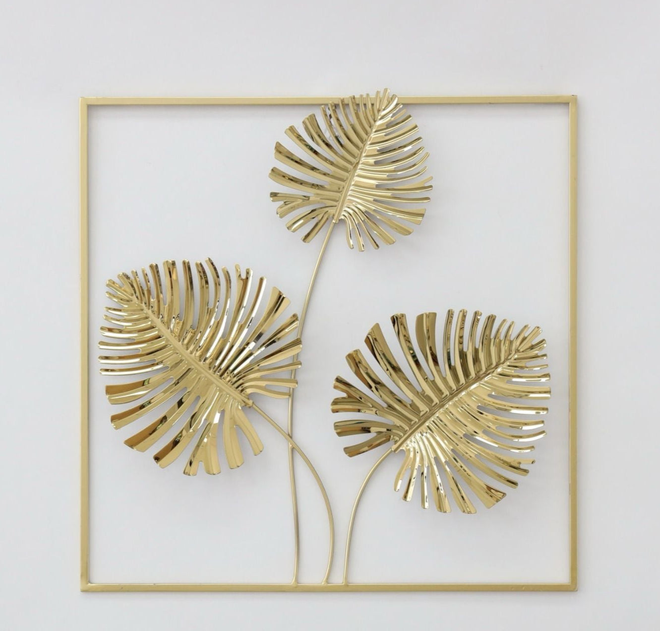 Golden Metal Leaves Wall Decoration