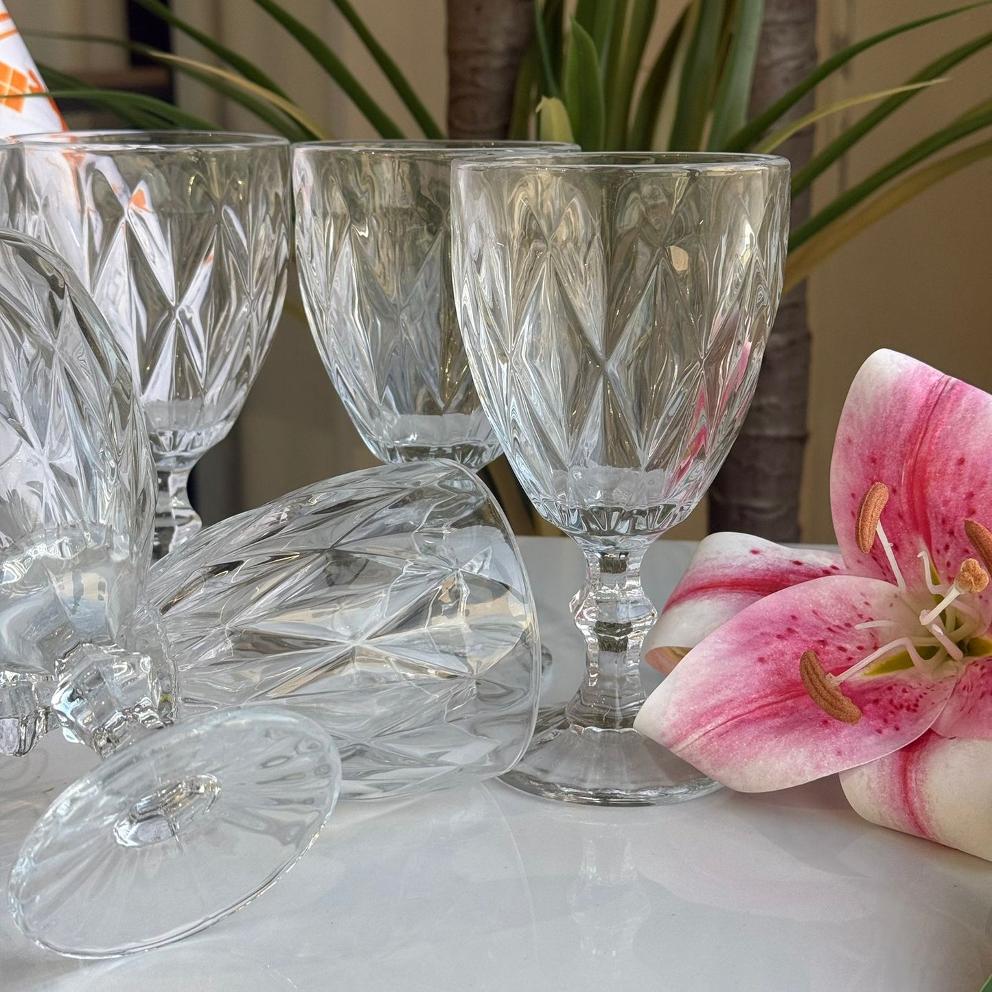 سێتی پەرداخی کلاسیکی شووشەی ڕوون