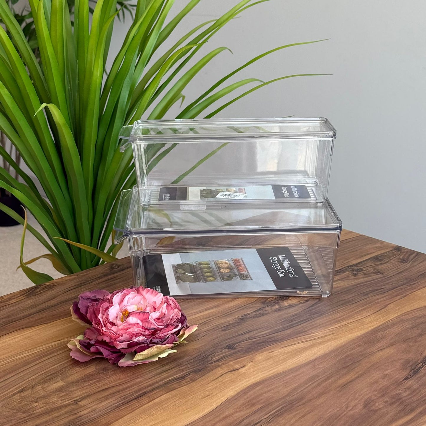 2-Sized Acrylic Storage Boxes With Lids