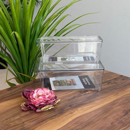 2-Sized Acrylic Storage Boxes With Lids