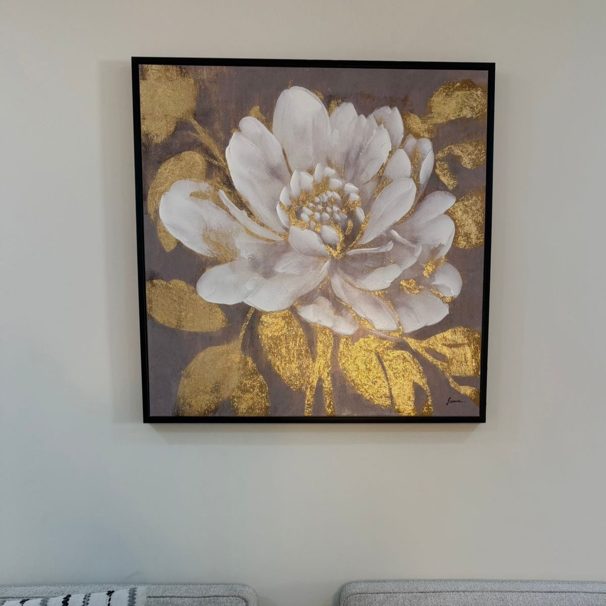 لوحة فنية مرسومة يدويا قياس 100x100 سم
