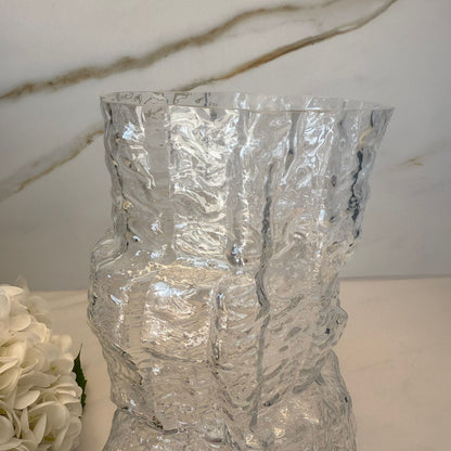 Ice Crest Textured Glass Vase