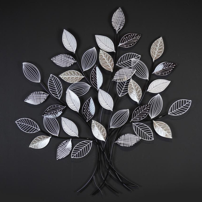 Elegant Leaf Branches Metal Wall Decor
