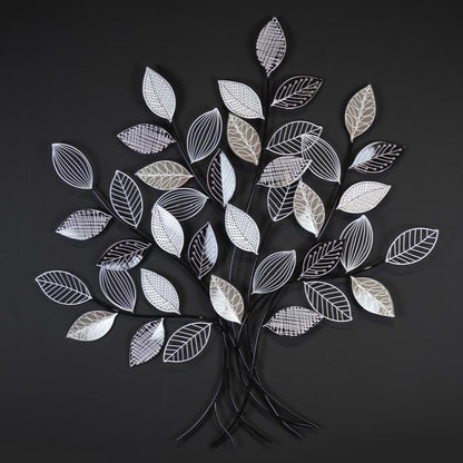 Elegant Leaf Branches Metal Wall Decor