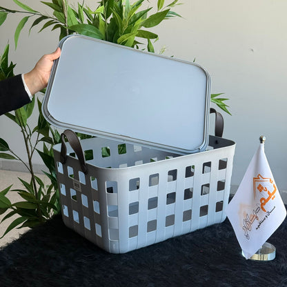 Stackable & Ventilated Design Plastic Storage Baskets With Handles