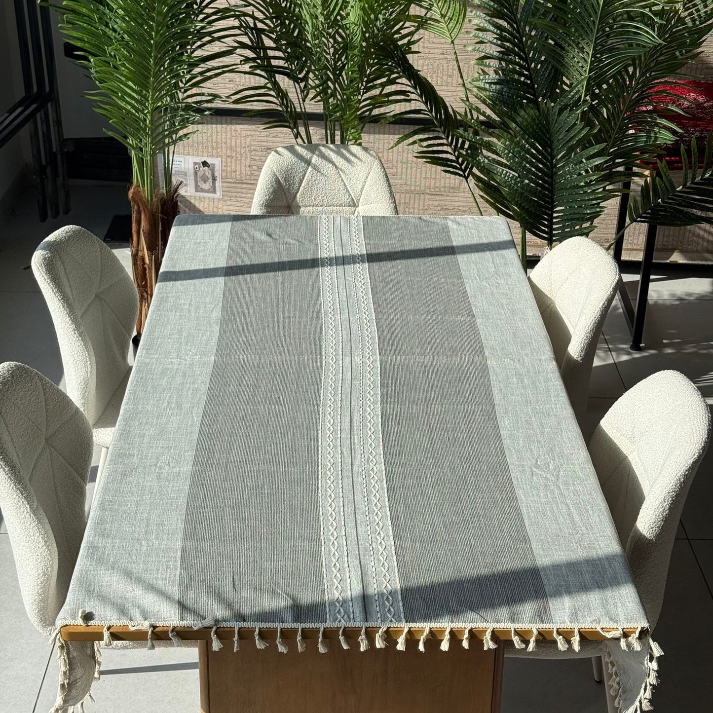 2-Sized Classic Elegant Table Runner with Tassels