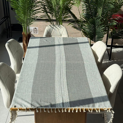 2-Sized Classic Elegant Table Runner with Tassels