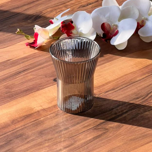 320ml Trasparent Iced Coffee Vertical Pattern Glass