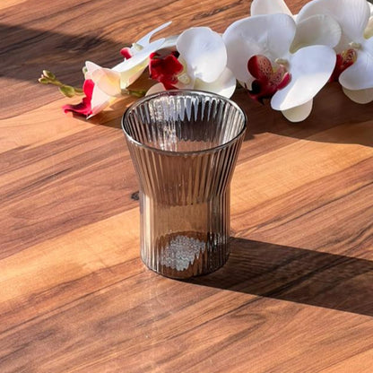 320ml Trasparent Iced Coffee Vertical Pattern Glass