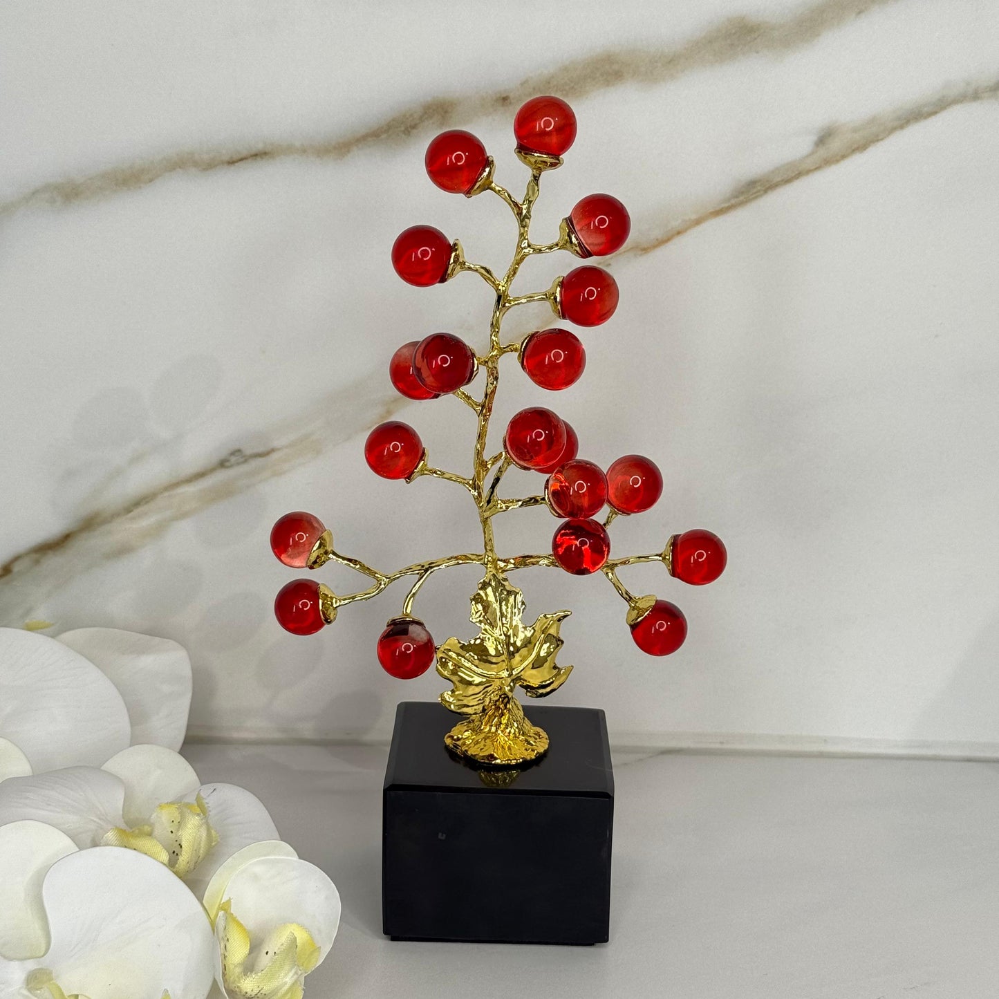 Golden Crystal Berry Tree Decor