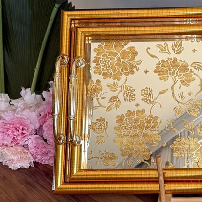 Luxe Golden Bloom Display Luxe Serving Tray
