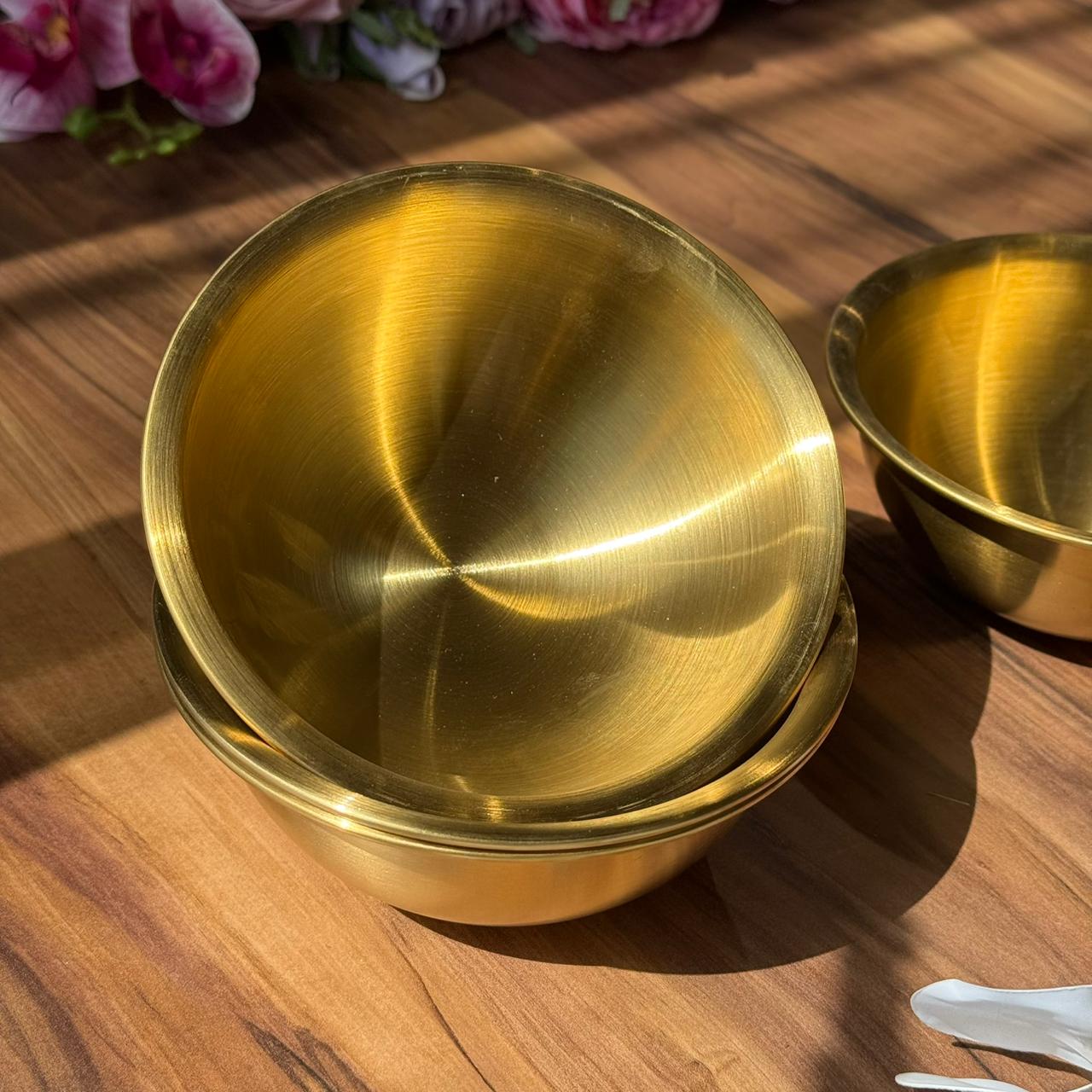 Gold Stainless Steel Dessert Serving Bowls