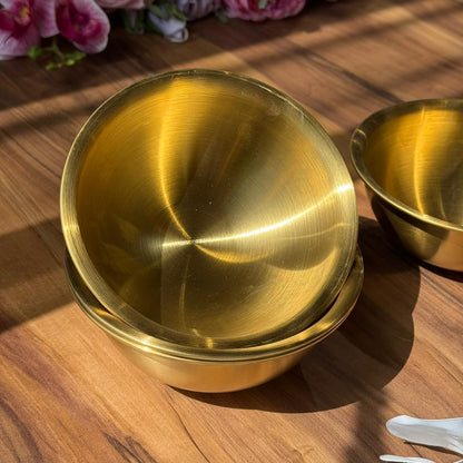 Gold Stainless Steel Dessert Serving Bowls