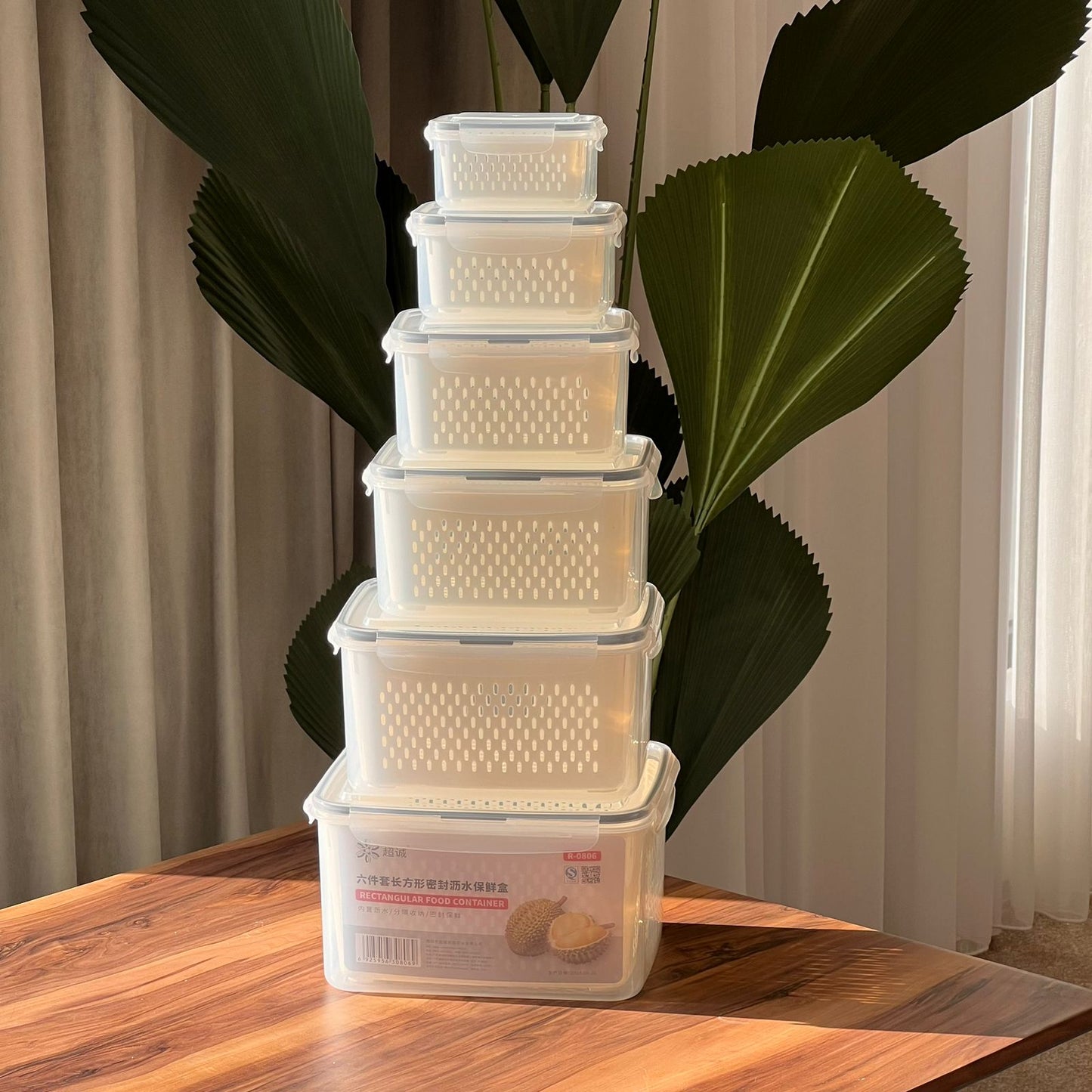 Set Of 6 Refrigerator Multi-Purpose Storage Boxes