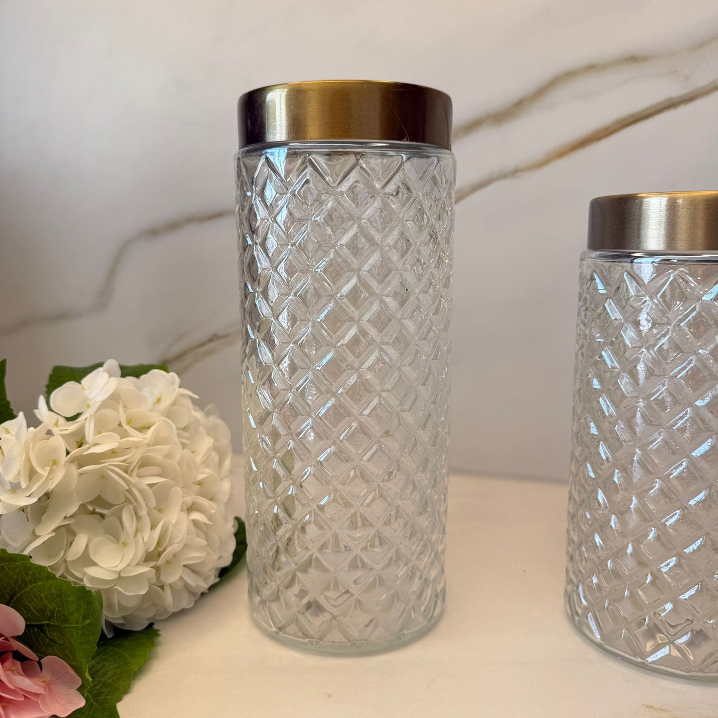 Diamond Pattern Glass Vase
