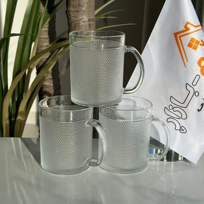 Elegant Glass Tea Cups - Set Of 3