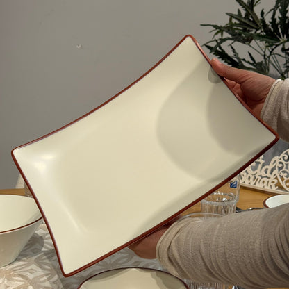 Modern Luxury Melamine Dinnerware Set - 24 Pieces