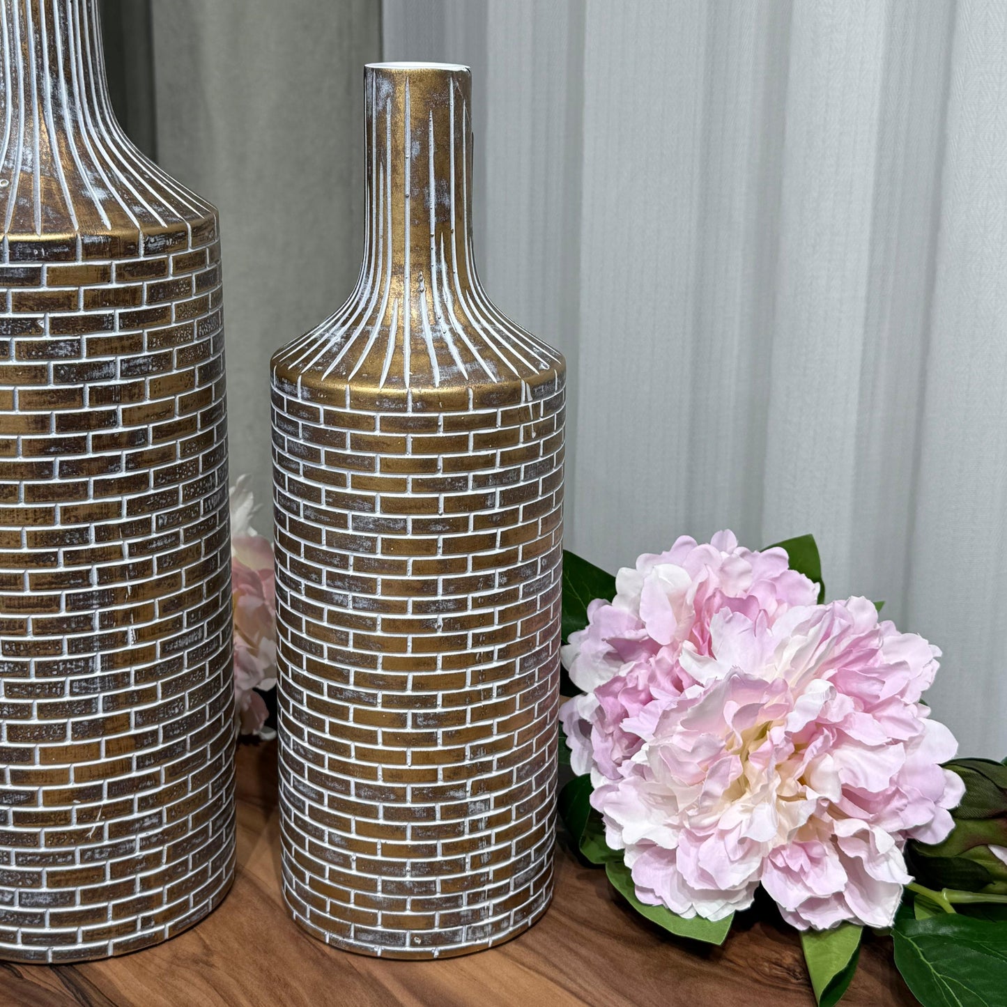 Brick Pattern Bottle Vases